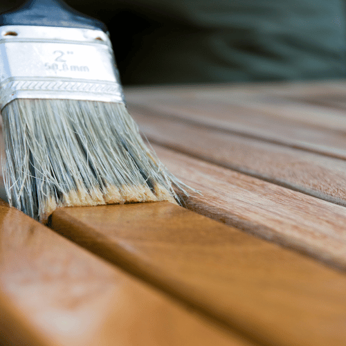 Staining, Sealing, and Clear Coating process
